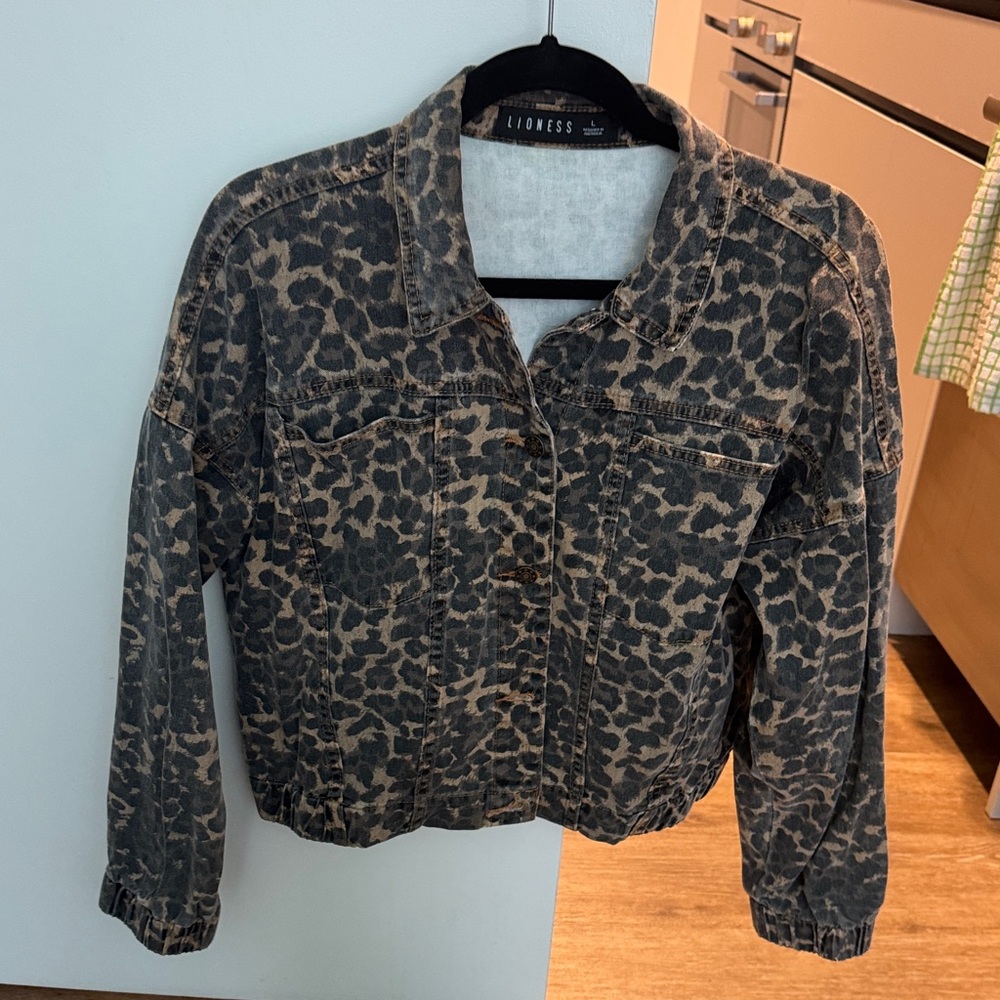 Lioness Animal Print Jean Jacket